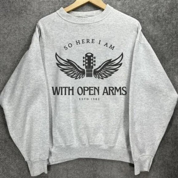 Gildan Tops - Journey Open Arms Album Vintage Sweatshirt, Journey Band Pullover Retro Fan Gift